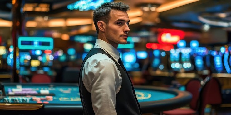 hbo9 slot live Blackjack table with dealer, player seats, and betting interface